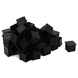 uxcell　家具保護　家具脚カバー　パイプキャップ　プロテクター　ブラック　ゴム　正方形形状　20mmx20mm　50個入り