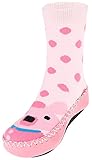EOZY ベビー ソックス 赤ちゃん用 ルームシューズ 滑り止め付 子供靴 滑り止め付 ファーストシューズ 女の子 男の子 ルームソックス 出産祝い Iピンク L