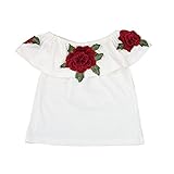 (プタス)Putars ベイビー服 子供服 女の子 Tシャツ オフショルダー 花柄 薔薇柄 可愛い オシャレ スポーツ 運動会 通園 旅行 記念日 プレゼント 1-5歳