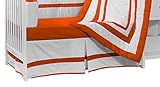 Baby Doll Bedding Modern Hotel Style Nuetral Crib Skirt/ Crib Dust Ruffle, Orange