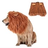 犬 ハロウィンコスチューム ライオンに変身 ウィッグ 犬コスチューム 犬用 コスプレ 帽子 中型犬 小型犬 変装グッズ ペット服 クリスマス 仮装グッズ 撮影 記念写真 道具 調節可能 (ダークブラウン)