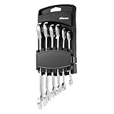 KKmoon 6本組 コンビネーションレンチ 8/10/13/14 /17/19mm ダブルエンド ラチェットスパナ オープンエンド DIY工具セット 自動車修理 ハードウェアツール 固定ヘッド ハン