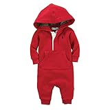 RALPH LAUREN ラルフローレン ロンパース 男の子用カーディナルレッドフード付き長袖カバーオール (9months) [並行輸入品]