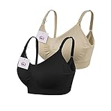 Maternity Nursing Bra, KUCI? Womens Seamless Nursing Sleep Bralette 2Pack (A/ B/ C/ D/ DD/ E/ F Cups
