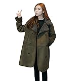 上着 Timsa 韓国風 オーバー 中綿コート レディース アウター 軽量 防風 フェイクムートン ロング丈コート 防寒着 厚手 トップス 春秋冬 無地 ボタン 流行 女性用 綿服 ミリタリーコート 