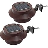 GreenLighting Solar Powered LED Roof Gutter Light (Brown, 2 Pack) [並行輸入品]