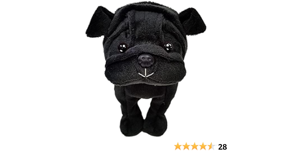 Amazon Bestever 犬 ぬいぐるみ リアル 仔犬 くたくた 可愛い 手のリサイズ 誕生日 ギフト Premium Puppy プレミアムパピー パグ ブラック 黒パグ ベストエバージャパン ぬいぐるみ おもちゃ
