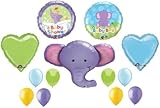 loonballoon Elephant Ellieジャングルサファリ動物園Boyベビーシャワーパーティー13 Mylar &ラテックスバルーン