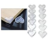 【KUENTAI】コーナーガード ケガ防止 12個セット ハート型 透明 テーブル ベビー 赤ちゃん 机 角 怪我防止 (12個)