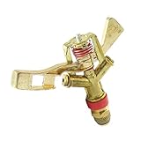 uxcell 芝生スプリンクラーヘッド　水まき　庭　スレッド20mm　ゴールドトーン　合金製　耐久性