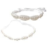 Lovoski 2個　赤ちゃん　ガール　ラインストーン　花　リボン　ヘアバンド　カチューシャ　ヘッドバンド　ターバン