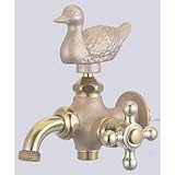 立水栓/水栓柱に取付け ガーデニングアニマル蛇口(二口万能蛇口)カモ