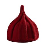 (Sandalup)ニット帽 キッズ帽子 ボウシ キャップ かわいい 赤ちゃん 子ども とんがり（レッド）