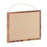 Flash Furniture 素朴な壁掛けリネンボード 家庭、オフィス、学校用 木製プッシュピン付き 20インチ x 30インチ トーチブラウン
