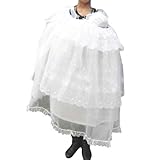 日本製 お宮参り用ロングケープ 刺繍入り 2段オーガンジー