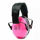 TOENNE折り畳み式のヘッドバンド耳擁護者の子供たちのために聴力プロテクターイヤーマフ、小さな大人と女性 (赤い色)