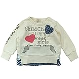 【秋冬物】 CHILD CHAMP(チャイルド チャンプ) スラブ裏毛ハート段フリルトレーナー 95cm /IV NO.C-86153106