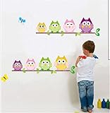 bibitime Cartoon Owlsツリーブランチ壁デカールアートステッカーの保育園寝室子供部屋装飾 Reference 2566