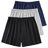 [mom21] トランクス メンズ 下着 大きいサイズ パンツ 男性用 無地 4L 3枚セット (4L, 3色)