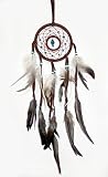 ドリームキャッチャー ボヘミアン ブラウン dream catcher 羽根 径11-12cm 皮 雑貨 壁掛け ネイティブアメリカン 魔除け お守り おまじない