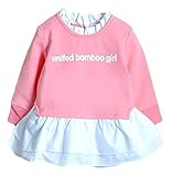 (ポルトプエルト) Porto Puerto 綿 シャツ 長袖 トップス 女の子 ガールズ ベビー 赤ちゃん キッズ 子ども 80㎝ 90㎝ 桃色 薄桃色 紫 黒 チュニック 春秋 カジュアル(90㎝