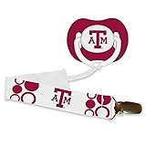 Texas A&M Aggies Infant Pacifier and Pacifier Clip - NCAA Baby Fanatic Combo Gift Set by Baby Fanati