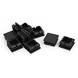 DealMux 25 mmx25 mm Praça de plástico Blanking Tampas inserções Tubo 10pcs Preto