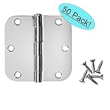 Cosmas光沢クロムドアヒンジ3.5 "インチx 3.5 "インチwith 5 / 8 "インチ半径コーナー – 50パック