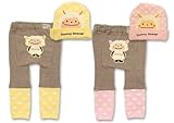 (サニーシープ)Sunny Sheep 【SunnySheep】 サニーシープ 丸編み 帽子付き 重ね着風 スパッツ 80cm/90cm/95cm 95 ピンク