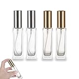 スプレーボトル スプレー遮光瓶 霧吹き 詰替ボトル アロマスプレー 詰替ボトル 旅行用 トラベル容器 遮光スプレー ガラス製 (4本-30ml-金＋銀)