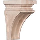 Ekena Millwork CORW03X03X06NEAL 3 1/2"W x 3 4"D x 6"H Mini Nevio Wood Corbel, Alder [並行輸入品]