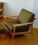 ソファクッション ソファー 1人掛け 椅子 カラー：ナチュラル+グリーン 1P