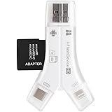 ホビナビ SDカードリーダー 4in1 選べる3色 iphone sdカードリーダー データ移行 バックアップ ipad usb type-C SD/Micro 高速データ転送 OTG機能 spcr001-wh