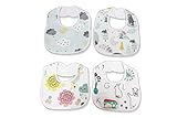 ベビースタイ オシャレ 北欧風 デザイン 赤ちゃん スタイ よだれかけ ４枚セット (0～1歳, A)