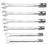 AMPRO T40991 6 Piece Swivel Socket Combination Wrench Set SAE 3/8-Inch to 3/4-Inch by AmPro