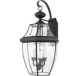 Quoizel NY8318K, Newbury, 3-Light Outdoor Lantern, Black [並行輸入品]