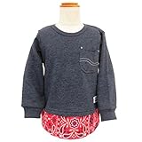 Buddy Lee 長袖 裾切替 ミニ裏毛プルオーバー トレーナー (85ネイビー/100cm)