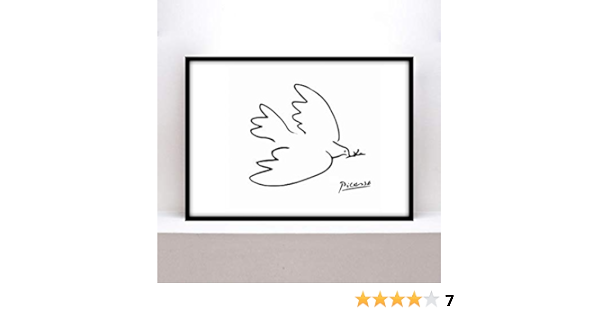 Amazon Co Jp ピカソ 平和の鳩 横型 サイズ フレーム付き ホーム キッチン