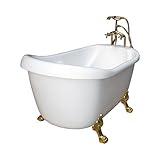 〔INK-0201024H〕　Ｗ1700猫足バスタブ+シャワーヘッド付き混合水栓　ゴールド（金）セット　【本体サイズ：W1700*D845*H865】