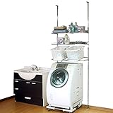 川口工器 ステンレス棚 突っ張り ランドリーラック 燕三条製 17202 (バスケット付き)