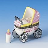 Mazel Tov Baby Girl Hinged Box Carriage with Baby Bottle Treasure by The Jacob Rosenthal Judaica Col