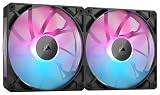 CORSAIR iCUE LINK RX140 RGB スターターキット 140mm PWM PCケースファン デュアルパック（iCUE LINKシステムハブ付属） ブラック CO-9051020-WW