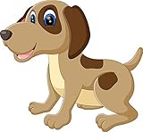 Wallmonkeys Illustration of Cute Dog Cartoon Peel and Stick Wall Decals WM359409 (18 in W x 17 in H)