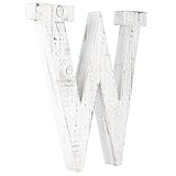 アンティーク調ホワイトアルファベット壁飾り/ Free Standingモノグラム文字" W "