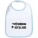 CafePress Auckland Skyline Vintage Baby Bib - Standard Sky Blue [Apparel] Cute Gift Present by CafeP