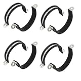 uxcell パイプクリップホースクランプ 50mm径 ゴム製のR形状 304ステンレススティール 8個入り