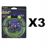 Nite Ize Nitelife LEDネックレスグリーングロー&が点滅ライト調節可能( 3 - Pack )