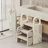 Tidy Space ベビー用ステップスツール 踏み台 子供 トイレ 2段 3段 踏み台 洗面所 トイトレ 折りたたみ 滑り止め 子供用 ハンドル付き トイレトレーニング 手洗い