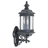 Sea Gull Lighting 8838-12 Outdoor Sconce with Clear Beveled?Glass Shades, Black Finish [並行輸入品]