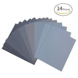 KKmoon 14枚セット 紙ヤスリ サンドペーパー 800〜3000粒度 9 * 11インチ 木製家具 湿式/び乾式サンディング 金属サンド 自動車 研磨 仕上げ